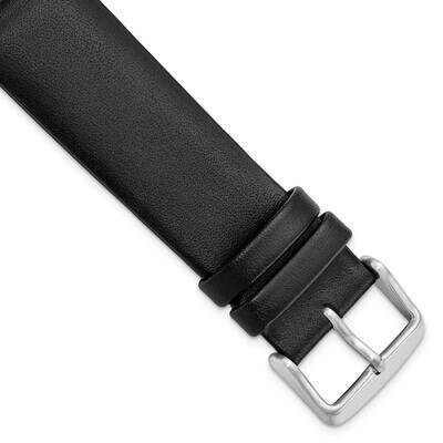 22mm Black Padded No-Stitch Calfskin Stainless Buckle Watch Band Gold-tone BA541-22, MPN: BA541-22,