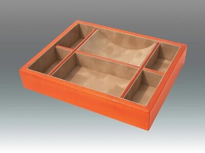 Tizo 10.25 x 8.25 Inch Sectional Wooden Valet Tray - Orange, MPN: NC127ORTY,
