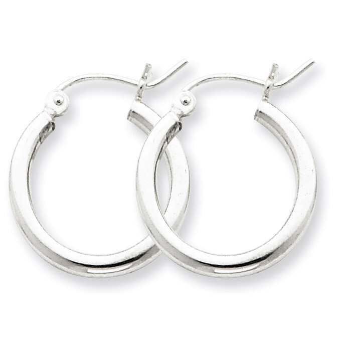 2mm Hoop Earrings Sterling Silver Rhodium-plated QE4376, MPN: QE4376, 883957718736