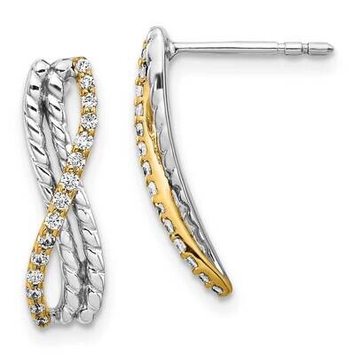 Diamond Fancy Earrings 14k Two-Tone Gold EM3857-020-YWA, MPN: EM3857-020-YWA, 883957258300