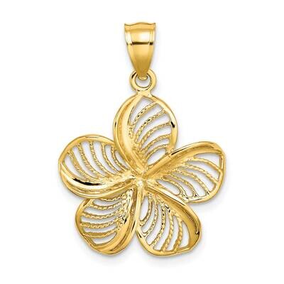 Beaded Plumeria Flower Charm 14k Gold Polished C4824, MPN: C4824, 196904085608