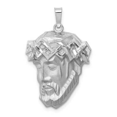 Hollow Polished/Satin Medium Jesus Medal 14k White Gold XR1741, MPN: XR1741, 883957600734