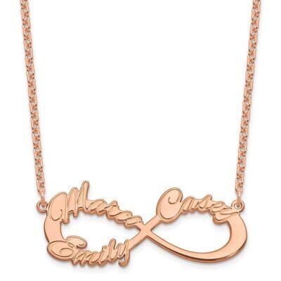 3 Name Infinity Necklace Sterling Silver Rose-plated XNA1192RP, MPN: XNA1192RP,