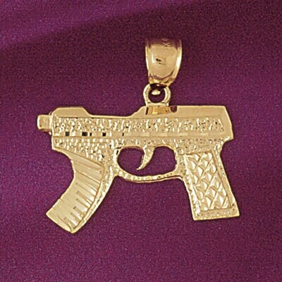 Dazzlers Jewelry Gun Pendant Necklace Charm Bracelet in Yellow, White or Rose Gold 4530, MPN: DZ-45…