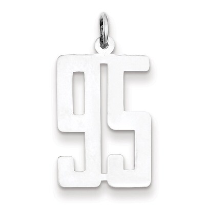 Charm Number 95 Elongated Pol Sterling Silver Small QES95, MPN: QES95, 191101274206