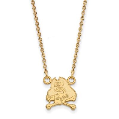 East Carolina University Small Pendant with Chain Necklace 10k Yellow Gold 1Y011ECU-18, MPN: 1Y011E…