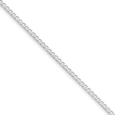 3.35mm Semi-Solid Curb Link Chain 8 Inch 14k White Gold BC103-8, MPN: BC103-8, 886774537726