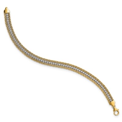 Leslie&#39;s CZ Bracelet 14k Gold Polished HB-LF1453-7.5, MPN: LF1453-7.5, 191101745843