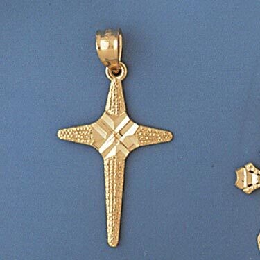Dazzlers Jewelry Cross Pendant Necklace Charm Bracelet in Yellow, White or Rose Gold 8296, MPN: DZ-…