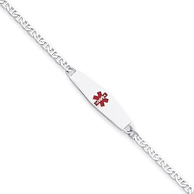 8 Inch Medical ID Anchor Link Bracelet Sterling Silver XSM1-8, MPN: XSM1-8, 883957273242
