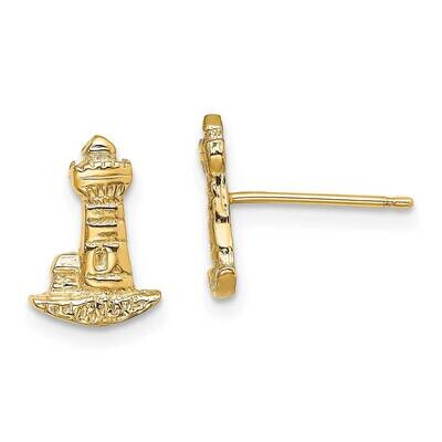 Lighthouse Post Earrings 14k Gold TE793, MPN: TE793, 637218043286