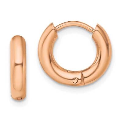 Rose Ip-Plated 3mm Hinged Hoop Earrings Stainless Steel Polished SRE1480, MPN: SRE1480, 191101867293