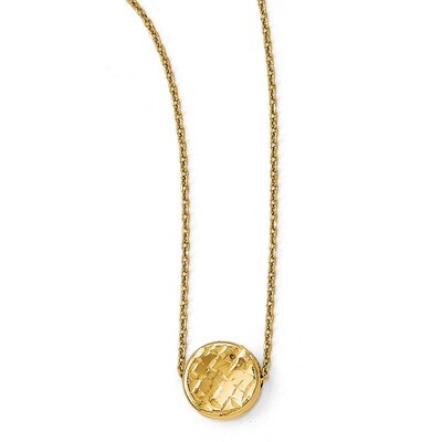 Leslie&#39;s Polished Diamond-cut Round Necklace - 14k Gold HB-LF434-17, MPN: LF434-17, 191101468872
