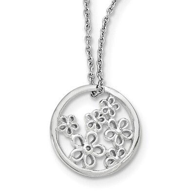Flower Necklace Sterling Silver QW341-18, MPN: QW341-18, 886774968834