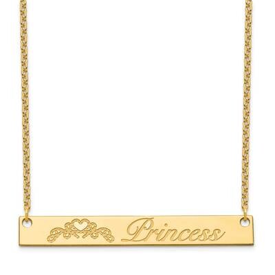 Engravable Customized Bar Necklace 14k Gold XNA1042Y, MPN: XNA1042Y, 191101991172