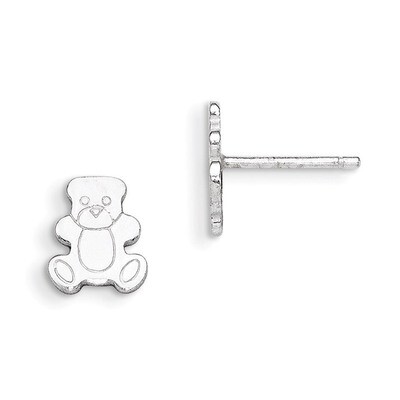 Polished Teddy Bear Post Earrings Sterling Silver QE6875, MPN: QE6875, 883957561554