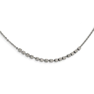 Beaded 18inch with 2 inch Extender Necklace Stainless Steel Polished SRN2482-16 by Chisel, MPN: SRN…