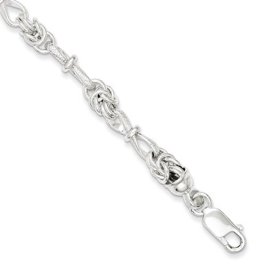 7.5 Inch Textured Fancy Bracelet Sterling Silver Polished QG3231-7.5, MPN: QG3231-7.5, 191101293917