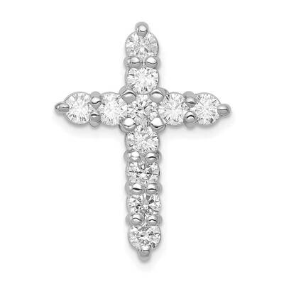 Aa 1.25Ct. Diamond Cross Chain Slide 14k White Gold PM4953-125-WA, MPN: PM4953-125-WA, 883957783840