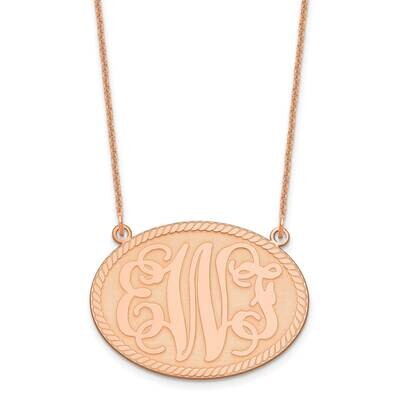 Brushed Monogram Necklace 14k Rose Gold Large XNA576R, MPN: XNA576R,