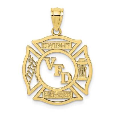 Vfd Dwight Member In Shield Charm 10k Gold 10K8318, MPN: 10K8318,