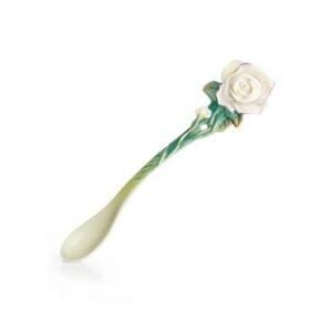 Franz Porcelain Van Gogh White Roses Flower Spoon FZ02460, MPN: FZ02460,