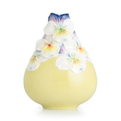 Franz Porcelain Viola Tricolor Flower Design Sculptured Porcelain Small Vase FZ02749, MPN: FZ02749,