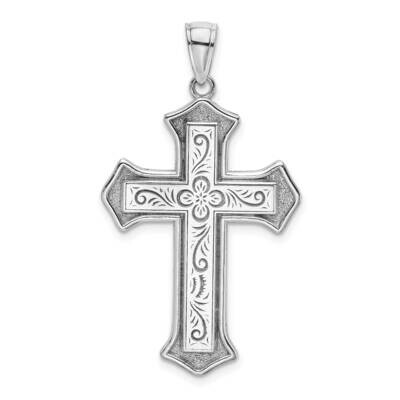 2-D Filigree Center Block Cross Charm 14k White Gold K8535W, MPN: K8535W, 637218173181