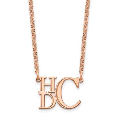 Semi Stacked Monogram Necklace Sterling Silver Rose-plated XNA884RP, MPN: XNA884RP,