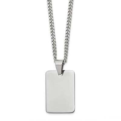 Dog Tag Necklace Stainless Steel Polished SRN854-24 by Chisel, MPN: SRN854-24, 886774672786