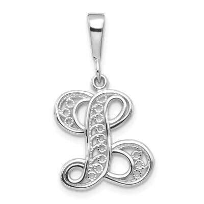 Filigree Initial L Pendant 10k White Gold 10D1281L, MPN: 10D1281L,