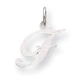 Small Fancy Script Initial F Charm 14k white Gold YC651F, MPN: YC651F, 191101634437