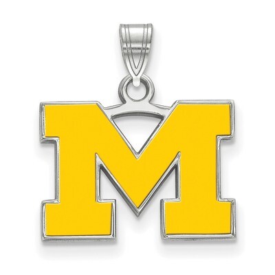Michigan University of Small Enamel Pendant Sterling Silver SS028UM, MPN: SS028UM, 886774763705