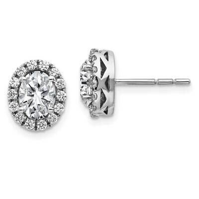 Oval Halo G H I True Light Moissanite Earrings 14k White Gold EM4453-240-WMT, MPN: EM4453-240-WMT, …