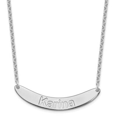 Medium Polished Curved Arial Rounded Bar Necklace Sterling Silver Rhodium-plated XNA1240SS, MPN: XN…