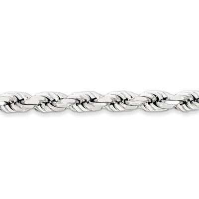 22 Inch 7mm Diamond-cut Polished 8 Sides Rope Chain Sterling Silver QDC140-22, MPN: QDC140-22, 8867…