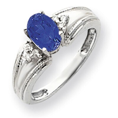 Sapphire Diamond Ring 14k white Gold 7x5mm Oval Y4450S/A, MPN: Y4450S/A, 883957395593