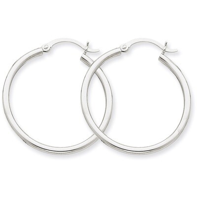 2mm Hoop Earrings 10k White Gold 10T826, MPN: 10T826, 883957895512