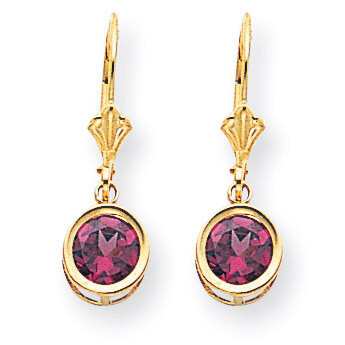 6mm Rhodolite Garnet Leverback Earring 14k Gold XLB101RG, MPN: XLB101RG, 883957118215