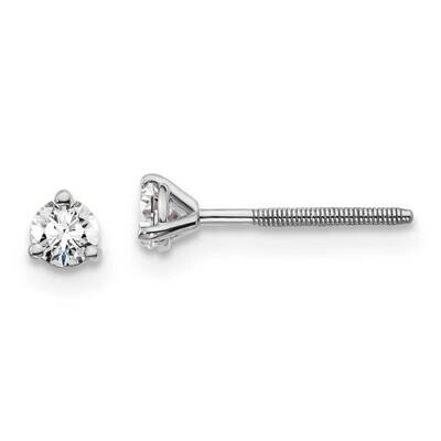 1/5Ctw Vs/Si, D E F, 3 Prong Screw Back Earrings 14k White Gold Lab Grown Diamond EM1017S-020-WLD, …