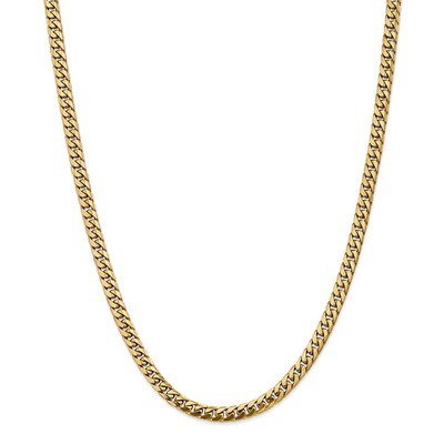 26 Inch 5mm Domed Curb Chain 14k Gold DCU160-26, MPN: DCU160-26, 886774561110