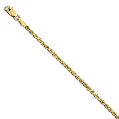 Leslie&#39;s 2.00mm Diamond Cut Rope Chain 20 Inch - 14k Gold HB-7002-20, MPN: 7002-20, 886774545349