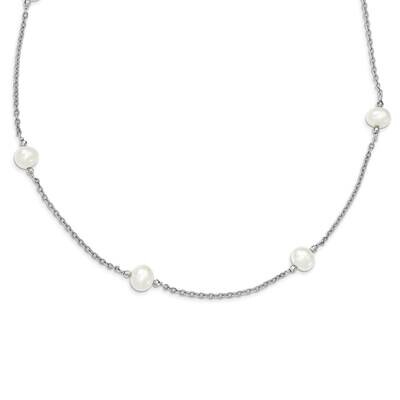 Cultured Freshwater Pearl with Mirror Beads Necklace Sterling Silver Rhodium-plated QH5232-30, MPN:…