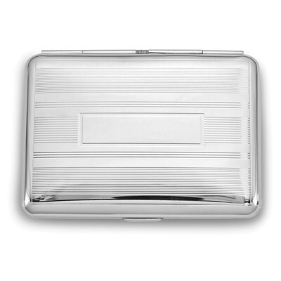 Silver-Plated Elastic Holder (Holds 14 King) Cigarette Card Case GL8271, MPN: GL8271, 788089052294
