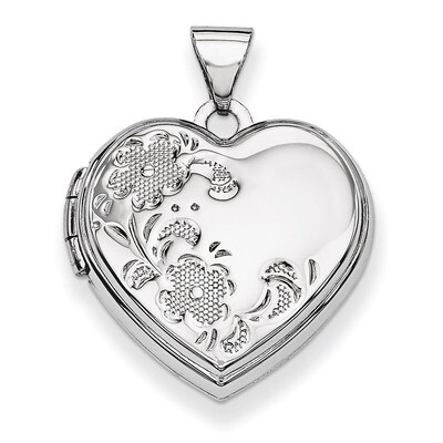 Polished Heart-Shaped Floral Locket 14k White Gold XL322, MPN: XL322, 886774128221