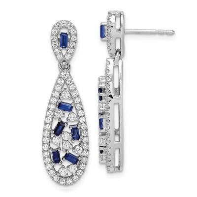 Si1/Si2, G H I, Cr.Sapphire Teardrop Earrings 14k White Gold Lab Grown Diamond EM7934-CSA-102-WLG, …