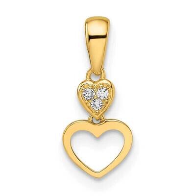 Hearts Dangle Pendant 14k Gold CZ Diamond GK1088 by Madi K, MPN: GK1088,