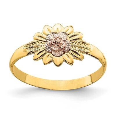 Rh Flower Leaves Ring 14k Two-tone Gold R929, MPN: R929, 196904042878