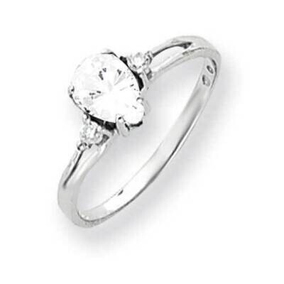 7x5mm Pear Cubic ZirconiDiamond Ring 14k White Gold Y4626CZ_AA, MPN: Y4626CZ_AA, 883957471365