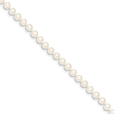 4-5mm White Cultured Near Round Pearl Necklace 14k Gold WPN040-18, MPN: WPN040-18, 815479015727